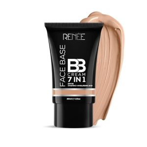RENEE Face Base Bb Cream 7 in 1 With Spf 30 Pa+++cinnamon 30ml| Enriched With Hyaluronic Acid & Vitamin C| Hydrates, Nourishes & Smoothens Skin