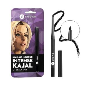 SUGAR Cosmetics Kohl of Honour Intense Kajal | Matte Finish | Longlasting | Lightweight | 01 Black Out | 0.35g